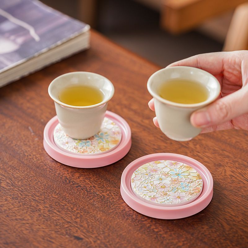 Posavasos de Cerámica Rosa par - Ceramic Tile Blank reseña y precio
