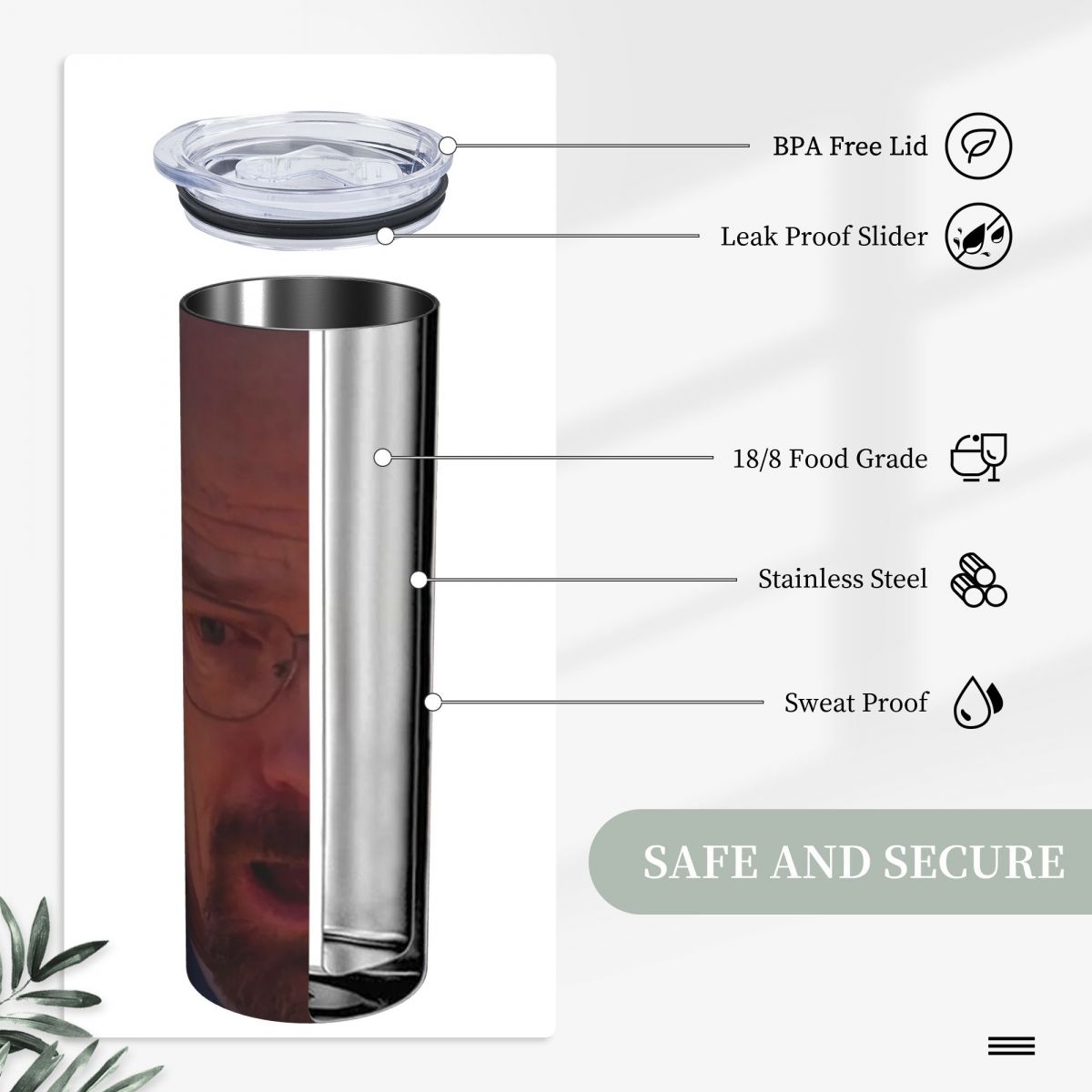 Vaso térmico de acero inoxidab - Tumbler 20Oz White reseña y precio